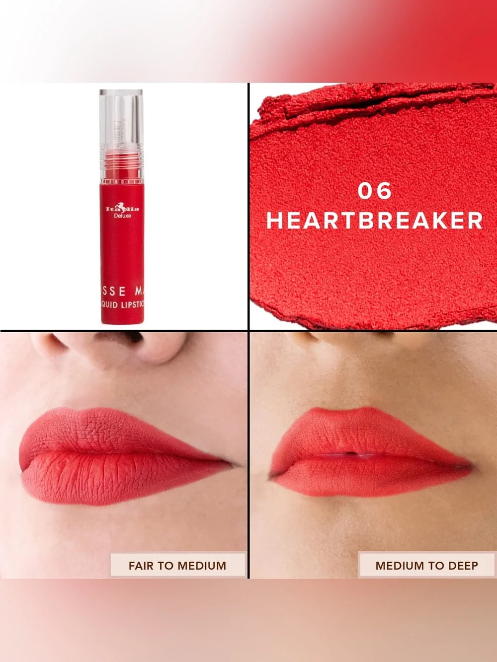 Italia Deluxe Mousse Matte Liquid Lipstick - Heartbreaker